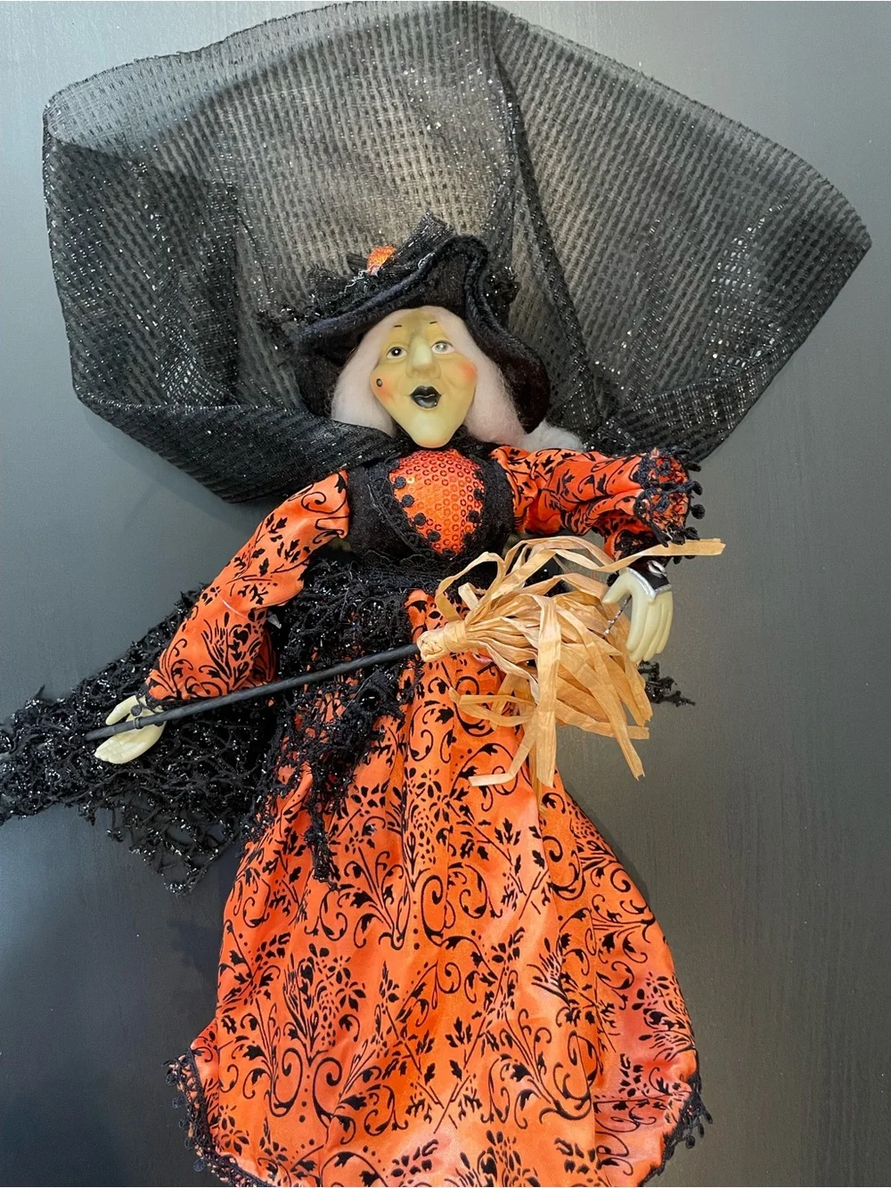 Halloween Witch  in Orange and Black